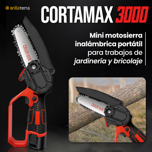 CortaMax 3000 – Mini motosierra inalámbrica y portátil
