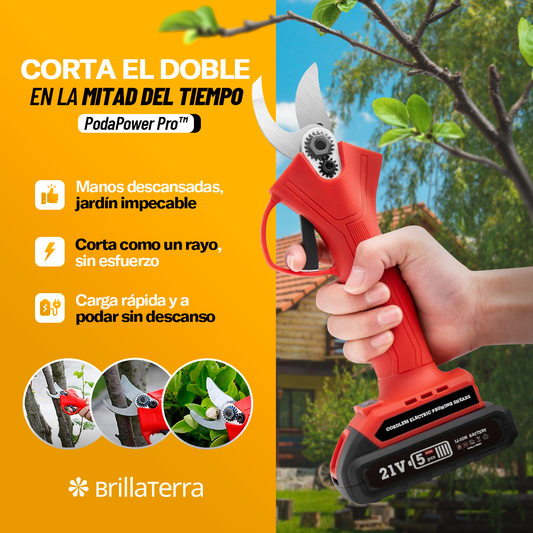 PodaPower Pro – Tijeras de podar eléctricas con doble batería